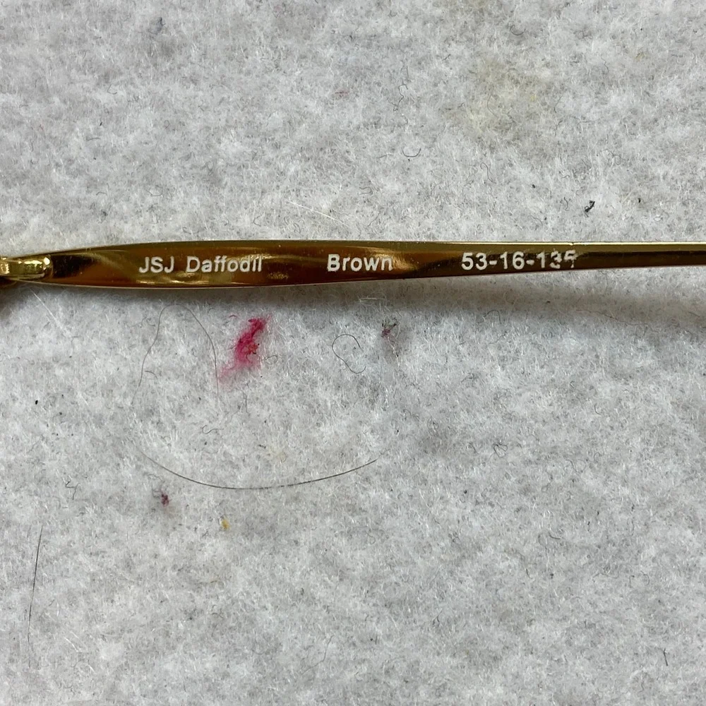 JSJ Daffodil Eyeglasses Womens Brown Clear Gold Oval Frames 53-16-135